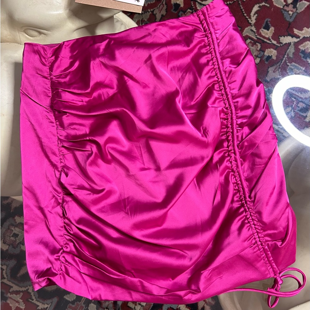Hot pink mini skirt